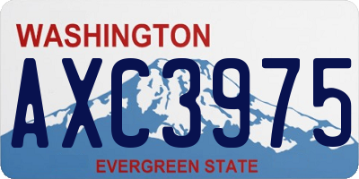 WA license plate AXC3975