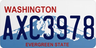 WA license plate AXC3978