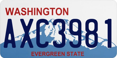 WA license plate AXC3981