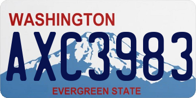 WA license plate AXC3983