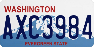 WA license plate AXC3984