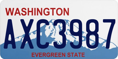 WA license plate AXC3987