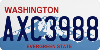 WA license plate AXC3988