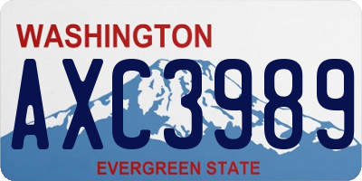 WA license plate AXC3989