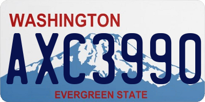 WA license plate AXC3990