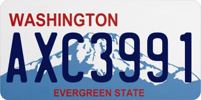 WA license plate AXC3991