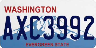 WA license plate AXC3992