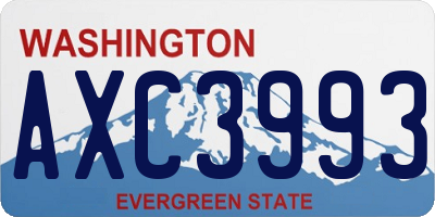 WA license plate AXC3993