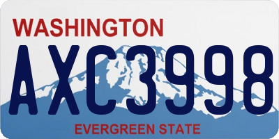 WA license plate AXC3998