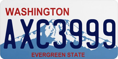 WA license plate AXC3999