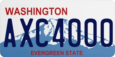 WA license plate AXC4000