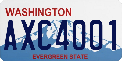 WA license plate AXC4001