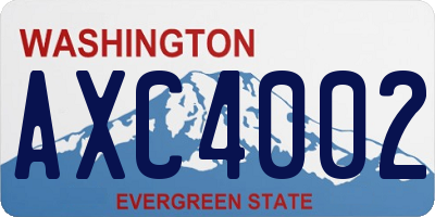 WA license plate AXC4002