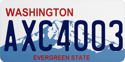 WA license plate AXC4003
