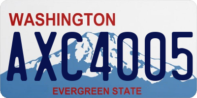 WA license plate AXC4005