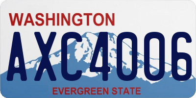 WA license plate AXC4006