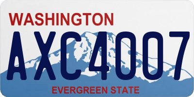 WA license plate AXC4007