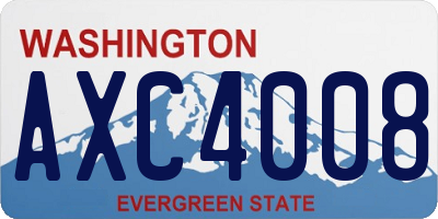 WA license plate AXC4008