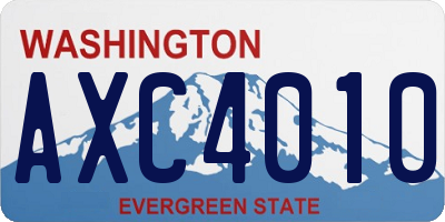 WA license plate AXC4010