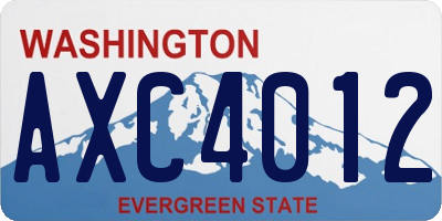 WA license plate AXC4012