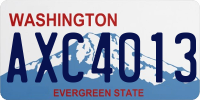 WA license plate AXC4013