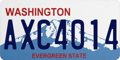 WA license plate AXC4014