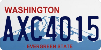 WA license plate AXC4015