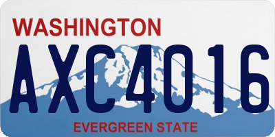 WA license plate AXC4016