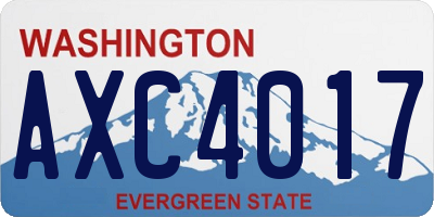 WA license plate AXC4017