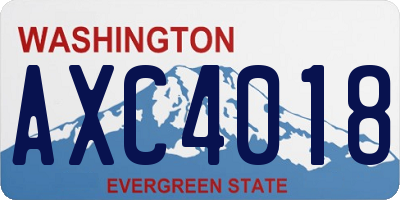 WA license plate AXC4018