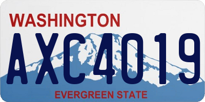 WA license plate AXC4019