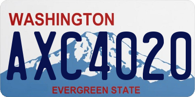 WA license plate AXC4020