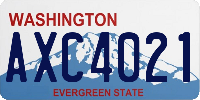 WA license plate AXC4021