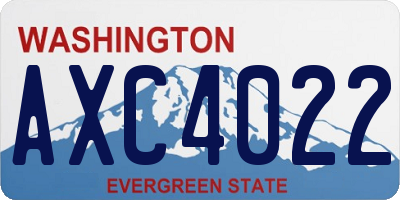 WA license plate AXC4022