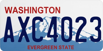 WA license plate AXC4023