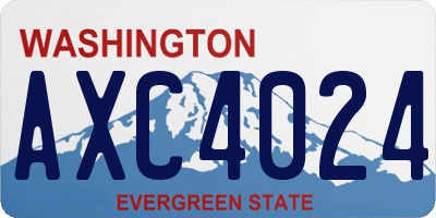 WA license plate AXC4024