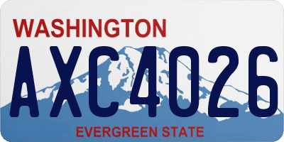 WA license plate AXC4026