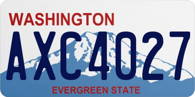 WA license plate AXC4027