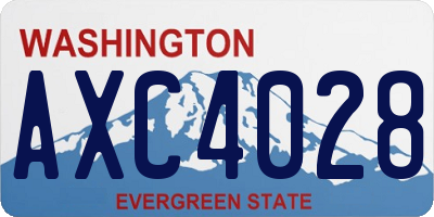 WA license plate AXC4028