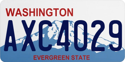 WA license plate AXC4029