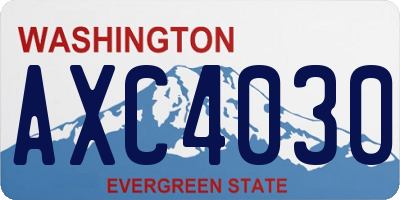 WA license plate AXC4030