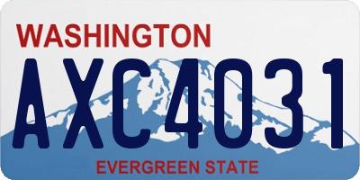 WA license plate AXC4031