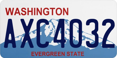WA license plate AXC4032