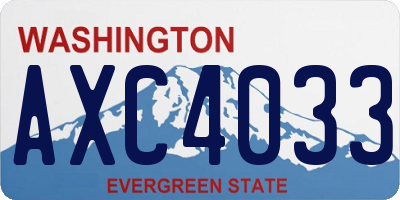 WA license plate AXC4033