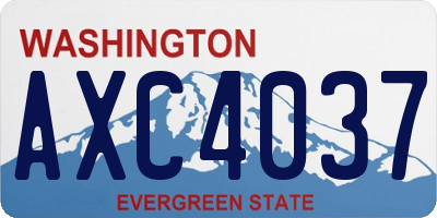 WA license plate AXC4037