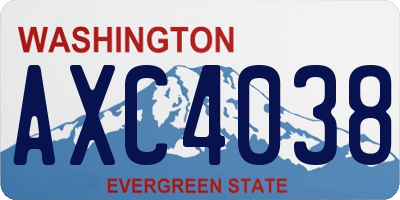 WA license plate AXC4038