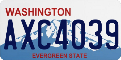 WA license plate AXC4039