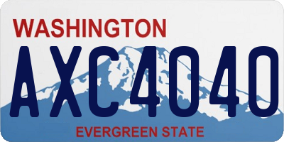 WA license plate AXC4040