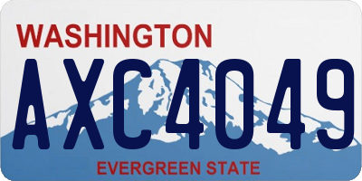 WA license plate AXC4049