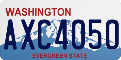 WA license plate AXC4050